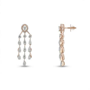 Oorbellen - 18 karaat Roségoud - 1.42ct. tw. Diamant, Nieuw