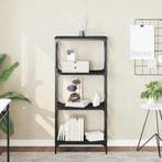 vidaXL Boekenkast 4-laags 59x35x132 cm bewerkt hout zwart, Verzenden, Nieuw