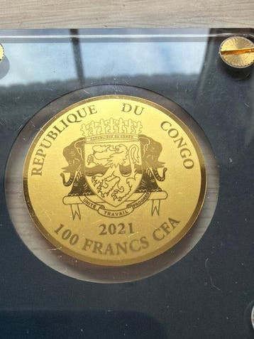 Congo. 100 Francs Fascination Gold - Ark of the Convenant -