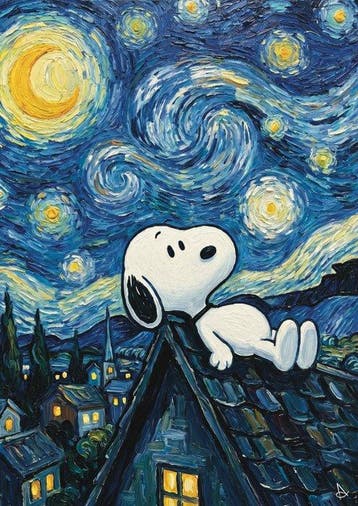 Andrea Di Martino ANDSAL 1991 - Snoopy Dreamer Van Gogh, Nieuw in verpakking