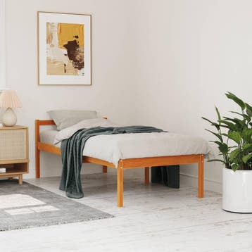 vidaXL Seniorenbed massief grenenhout wasbruin 90x190 cm, Huis en Inrichting, Slaapkamer | Bedden, Verzenden, Nieuw