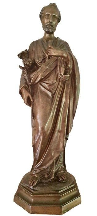 Beeld, Sint Jozef - 48 cm - Brons