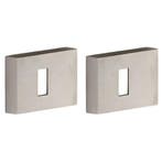 Set van twee sleutelplaatjes Tukan mat nikkel ongelakt, Nieuw, Overige materialen