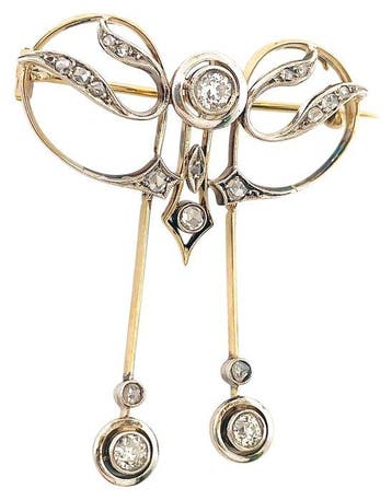 Bijou en applique - 18 carats Or jaune, Argent Diamant