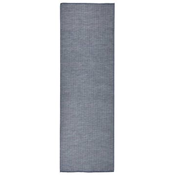 vidaXL Buitenkleed platgeweven 80x250 cm blauw, Huis en Inrichting, Stoffering | Tapijten en Vloerkleden, Verzenden, Nieuw