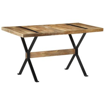 vidaXL Eettafel 140x70x76 cm ruw mangohout, Huis en Inrichting, Tafels | Eettafels, Verzenden, Nieuw