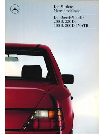 1987 MERCEDES BENZ E KLASSE DIESEL BROCHURE DUITS