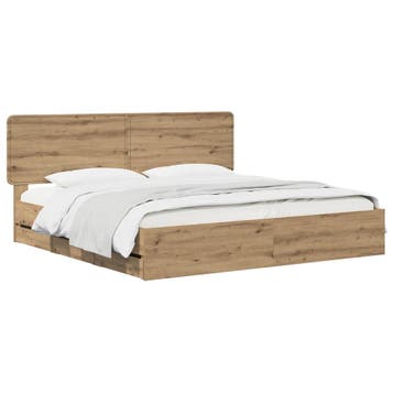vidaXL Bed Frame with Storage and Headboard Artisan Oak 180, Verzenden, Nieuw