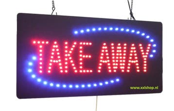 Take away afhalen LED bord lamp verlichting lichtbak reclame, Verzenden