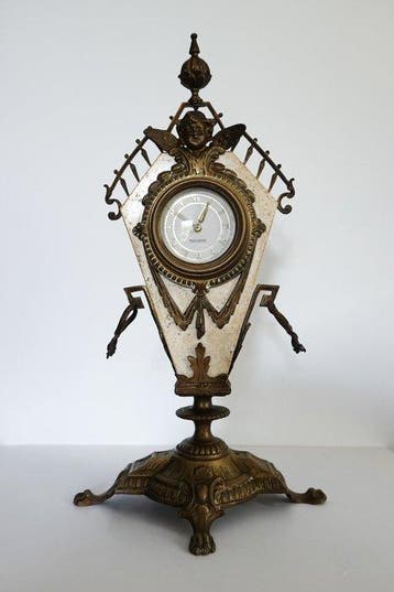 Pendule - Messing, Brons, Natuursteen - 1920-1930