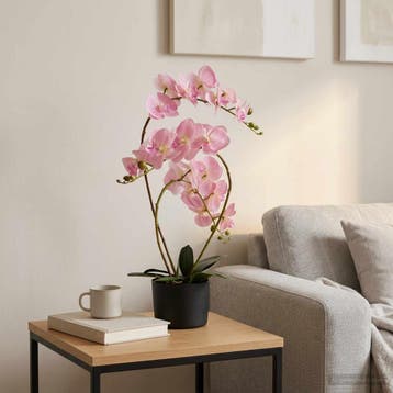 vidaXL Kunst Orchidee Plant met Pot Roze 45 x 15 x 65 cm, Verzenden, Nieuw