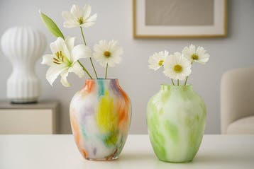 Cloudnola - Vase - Lot de 2 vases en verre soufflé à la main