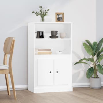 vidaXL Hoge kast 60x35,5x103,5 cm bewerkt hout wit, Verzenden, Nieuw
