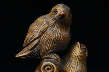 Absolute veiling - Gesigneerde Gyokuzan mus netsuke - Met de