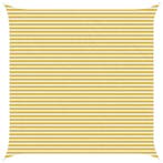 vidaXL Zonneschaduwzeil Geel en Wit 5 x 5 m HDPE, Verzenden, Nieuw