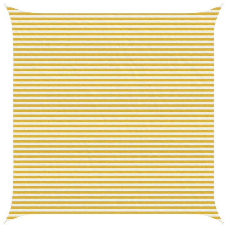 vidaXL Zonneschaduwzeil Geel en Wit 5 x 5 m HDPE, Tuin en Terras, Parasols, Nieuw, Verzenden