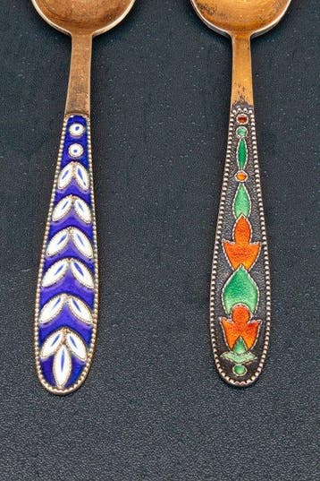 Lepel (2) - .875 (84 Zolotniki) zilver, .916 (88 Zolotniki)