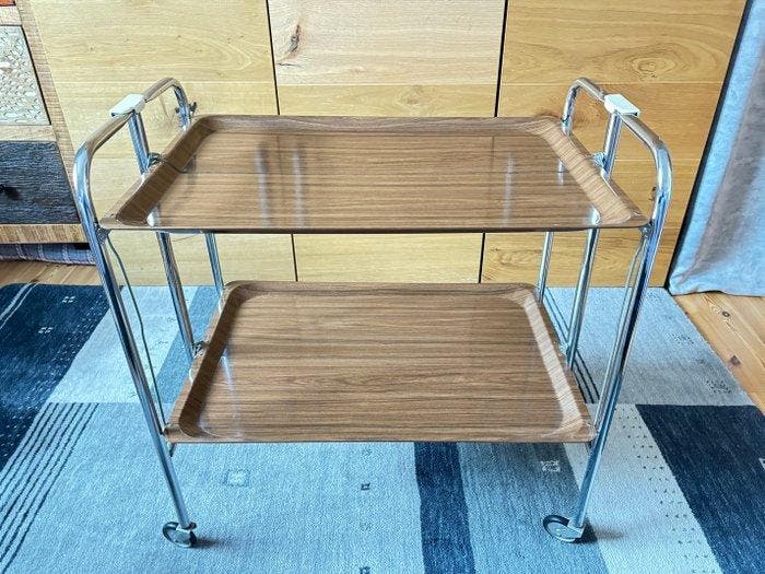 Serveerwagen - opklapbare Servierwagen - Hout (Pagholz),, Antiek en Kunst, Kunst | Designobjecten