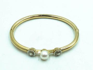 Bracelet - 18 carats Or jaune Perle - Diamant