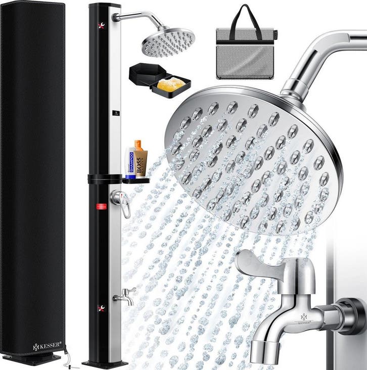 Buitendouche - Tuindouche - Zonneenergie - 35L - Zilver - KE, Bricolage & Construction, Sanitaire, Envoi