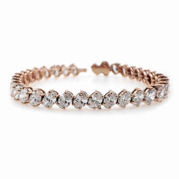 Armband - 14 karaat Roségoud - 15.52ct. tw. Diamant