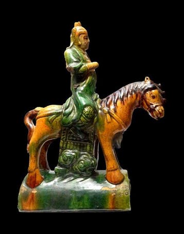 Oud-Chinees - Grote nokpan - krijger - Ming-dynastie, Verzamelen
