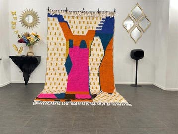 Azilal tapijt van natuurlijke wol – met de hand gemaakt –, Antiek en Kunst