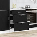 vidaXL Keuken Onderkast Zwart Eiken 60 x 46 x 81,5 cm, Huis en Inrichting, Verzenden, Nieuw
