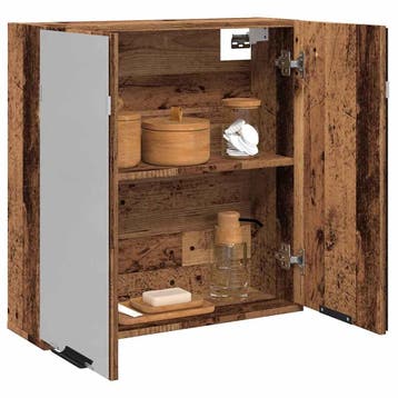 vidaXL Badkamerspiegelkast 64x20x66,5 cm bewerkt hout oud, Verzenden