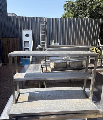 RVS Tafel met Bodemschap 124 x 70 x 80cm (B x D x H) Wordt s, Ophalen of Verzenden, Nieuw in verpakking