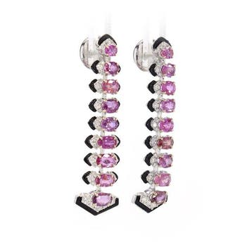 Boucles doreilles cocktail - 14 carats Or blanc - 5.78ct.