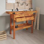 vidaXL Werkbank met lades en bankschroeven 124x52x83 cm, Verzenden
