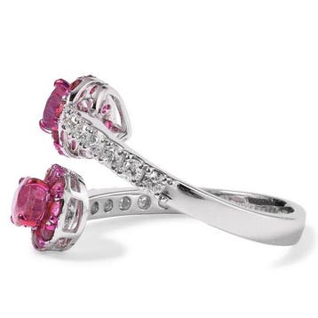 Statement ring - 14 karaat Witgoud, Roségoud - 2.20ct. tw.