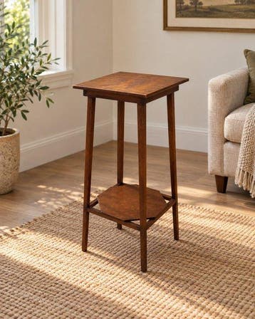 Elegante houten plantentafel – vierkant bovenblad en