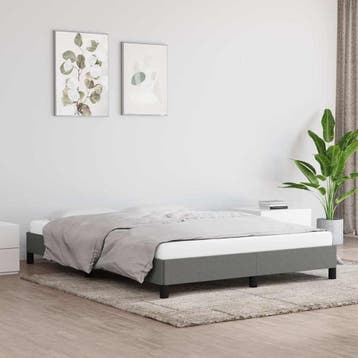 vidaXL Bedframe zonder matras stof donkergrijs 140x200 cm, Verzenden, Nieuw