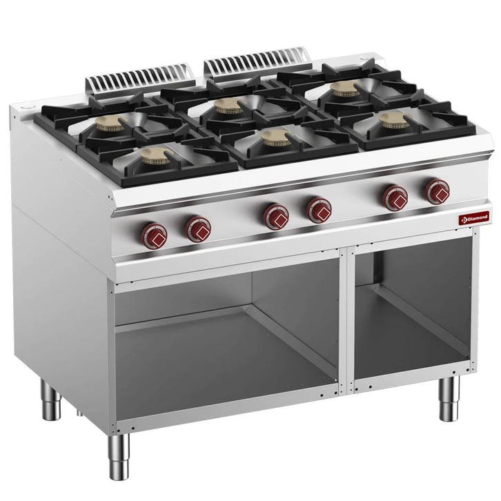 Fornuis | OPTIMA 700 | Gas | 6 Branders (6x 7kW) | Waakvlam, Articles professionnels, Horeca | Équipement de cuisine, Envoi