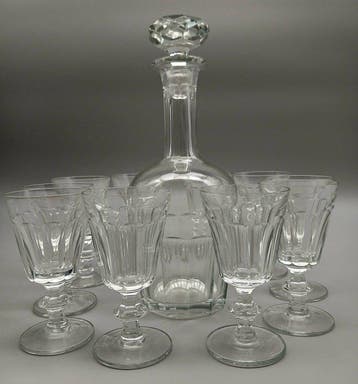 Drinkservies (11) - Kristal - Franse glaswerk, Antiek en Kunst