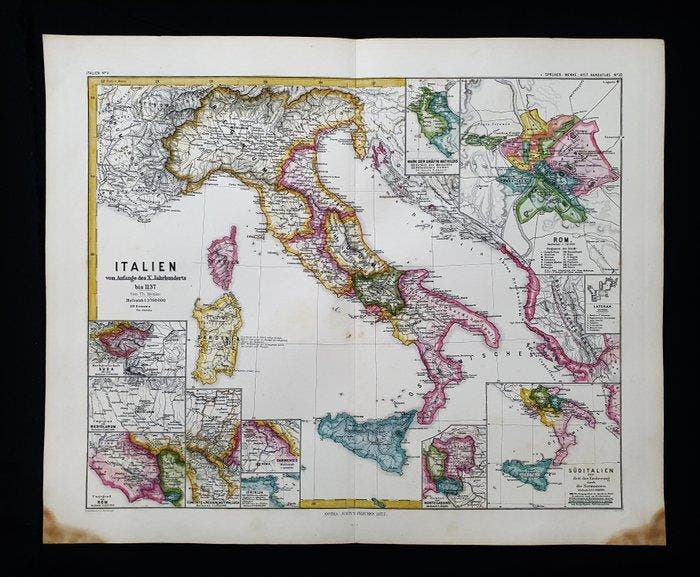 Europe - Italie / Sicile / Sardaigne / Ligurie / Vénétie; K., Boeken, Atlassen en Landkaarten