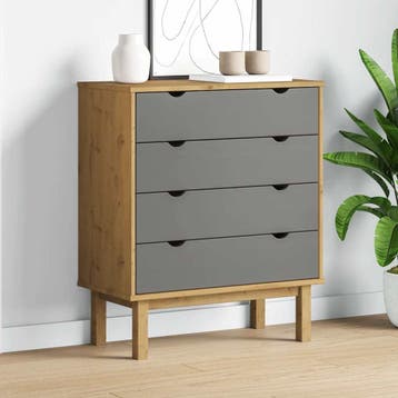 vidaXL Ladekast OTTA 76,5x39,5x90 cm massief grenenhout, Verzenden, Nieuw