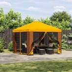 vidaXL Prieel 3 x 3 m Geel Polyester en Staal 190 gsm, Verzenden