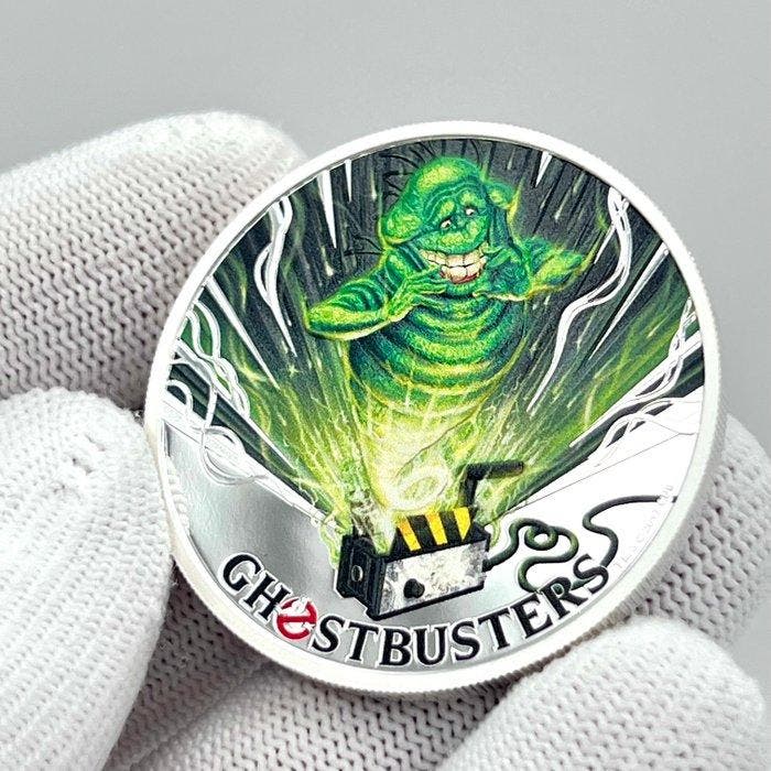 Tuvalu. 1 Dollar 2017 – Ghostbusters – Slimer – 1 oz Silver, Timbres & Monnaies, Monnaies | Europe | Monnaies non-euro