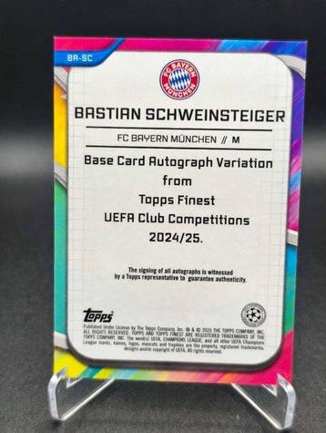 2024/25 Topps Finest Bastian Schweinsteiger /99 Gesigneerde, Nieuw