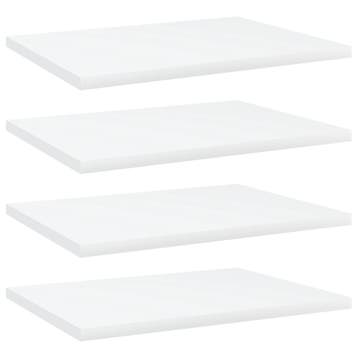 vidaXL Wandschappen 4 st 40x30x1,5 cm bewerkt hout wit, Verzenden