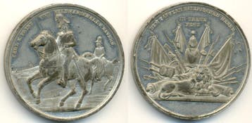 Zinnmedaille auf die bayerischen Heere o J Bayern:, Postzegels en Munten, Penningen en Medailles, Verzenden