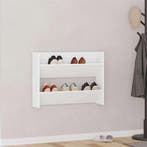 vidaXL Wandschoenenkast 80x18x60 cm bewerkt hout wit, Verzenden