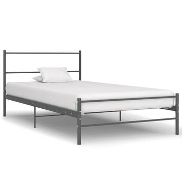 vidaXL Bedframe metaal grijs 90x200 cm, Verzenden
