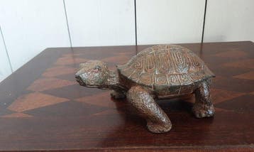 Figure - P. Chenet - Schildpad - 13,5 cm - Bronze, Antiquités & Art