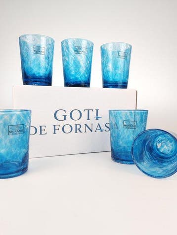 LAGUNA - Drinkservies (6) - gecrackt - Muranoglas - 6 GOTO