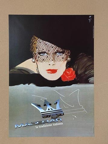 René Gruau - MASERATI - La tradizione italiana - Donna I -