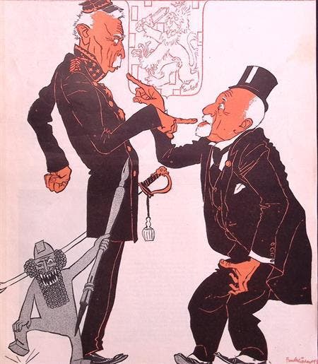 Spotprent De Notenkraker vindt Snijders en Bosboom beiden..., Antiquités & Art, Art | Lithographies & Sérigraphies, Envoi